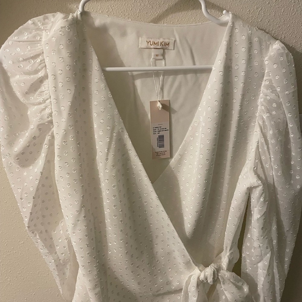 Yumi Kim Swiss Dot Wrap Blouse